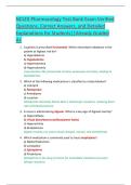 NCLEX Pharmacology Test Bank Exam Verified  Questions&comma; Correct Answers&comma; and Detailed  Explanations for Students&vert;&vert;Already Graded  A&plus; 
