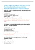 NCLEX Pediatric Nursing Test Bank Exam Verified  Questions&comma; Correct Answers&comma; and Detailed  Explanations for Students&vert;&vert;Already Graded A&plus; 