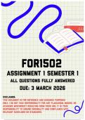 FOR1502 Assignment 1 Semester 1 Memo &vert; Due 3 March 2026
