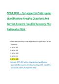 NFPA 1031 &ndash; Fire Inspector Professional Qualifications Practice Questions And Correct Answers &lpar;Verified Answers&rpar; Plus Rationales 2026 