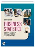 TESTBANK FOR Business Statistics 4th edition Donnelly INSTANT DOWNLOAD TESTBANK