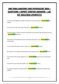 AMT RMA ANATOMY AND PHYSIOLOGY 2026 &ndash; QUESTIONS &plus; EXPERT VERIFIED ANSWERS &ndash; LATEST 2025&sol;2026 UPDATE&excl;&excl;&excl;&excl;&excl;