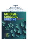 LeMone Medical-Surgical Nursing 6th Edition Test Bank by Burke&comma; Bauldoff&comma; Gubrud &vert; Complete Chapter 1-23 Coverage with Rationales