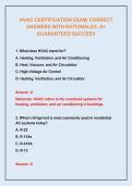 HVAC CERTIFICATION EXAM&vert; CORRECT ANSWERS WITH RATIONALES&period; A&plus; GUARANTEED SUCCESS