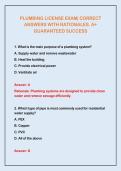 PLUMBING LICENSE EXAM&vert; CORRECT ANSWERS WITH RATIONALES&period; A&plus; GUARANTEED SUCCESS