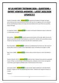 AP US HISTORY TESTBANK 2026 &ndash; QUESTIONS &plus; EXPERT VERIFIED ANSWERS &ndash; LATEST 2025&sol;2026 UPDATE&excl;&excl;&excl;&excl;&excl;