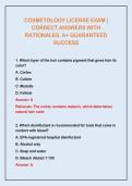 COSMETOLOGY LICENSE EXAM &vert; CORRECT ANSWERS WITH RATIONALES&period; A&plus; GUARANTEED SUCCESS