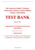 Test Bank &ndash; The American People&colon; Creating a Nation and a Society&comma; Concise Edition&comma; Volume 1&comma; 8th Edition &ndash; Gary B&period; Nash &ndash; ISBN 9780135571019 &lpar;Chapters 1&ndash;14 Covered&rpar;