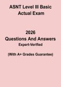 ASNT Level III Basic Exam 2026 &lpar;Actual Exam&rpar; &vert; NDT Certification Study Guide & Practice Questions PDF