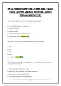 AP US HISTORY CHAPTERS 1-9 TEST 2026 &ndash; QUESTIONS &plus; EXPERT VERIFIED ANSWERS &ndash; LATEST 2025&sol;2026 UPDATE&excl;&excl;&excl;&excl;&excl;