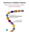 Instructor's Solutions Manual for College Accounting&colon; A Practical Approach 14th Edition by Jeffrey Slater&comma; Mike Deschamps&comma; Chapter 1-25 &vert; All Chapters
