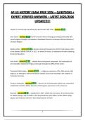 AP US HISTORY EXAM PREP 2026 &ndash; QUESTIONS &plus; EXPERT VERIFIED ANSWERS &ndash; LATEST 2025&sol;2026 UPDATE&excl;&excl;&excl;&excl;&excl;