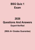 BSG Quiz 1 Study Guide PDF &vert; Practice Questions&comma; Answers & Business Strategy Game Review