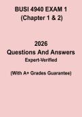 BUSI 4940 Exam 1 &lpar;Chapters 1 & 2&rpar; Study Guide PDF &vert; Practice Questions & Comprehensive Review