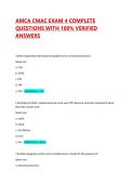 AMCA CMAC EXAM 4 COMPLETE QUESTIONS WITH 100&percnt; VERIFIED ANSWERS &vert; VERIFIED EXAM QUESTIONS