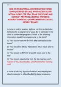 NGN ATI RN MATERNAL NEWBORN PROCTORED  EXAM &vert;&vert;VERIFIED EXAM&excl;&excl;&vert;&vert; MOST RECENT EXAM  ACTUAL COMPLETE REAL EXAM QUESTIONS AND  CORRECT ANSWERS &lpar;VERIFIED ANSWERS&rpar;  ALREADY GRADED A&plus; &vert; GUARANTEED SUCCESS&excl;&excl; &vert;  NEWEST EXAM&excl;&excl;&excl; 