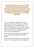 ABFM HYPERTENSION FINAL EXAM  AND PRACTICE EXAM QUESTIONS  2025&sol;2026 COMPLETE QUESTIONS WITH  DETAILED VERIFIED ANSWERS WITH  RATIONALES GRADED A&plus; < LATEST  VERSION >