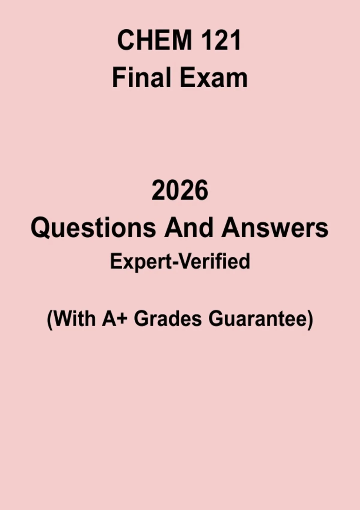 CHEM 121 Final Exam Study Guide PDF | Comprehensive Chemistry Review ...
