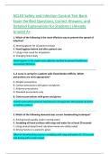 NCLEX Safety and Infection Control Test Bank  Exam Verified Questions&comma; Correct Answers&comma; and  Detailed Explanations for Students&vert;&vert;Already  Graded A&plus; 