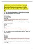 NCLEX Nutrition Test Bank Exam Verified  Questions&comma; Correct Answers&comma; and Detailed  Explanations for Students&vert;&vert;Already Graded  A&plus; 