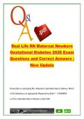 Real Life RN Maternal Newborn Gestational Diabetes 2026 &ndash; 25 Exam Questions & Correct Answers &ndash; OGTT&comma; Insulin Therapy & Fetal Monitoring