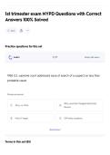 1st trimester exam NYPD Questions with Correct Answers 100&percnt; Solved