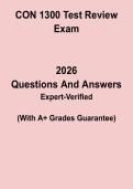 CON 1300 Test Review Study Guide PDF &vert; Practice Questions & Comprehensive Exam Prep