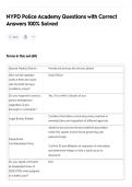 NYPD Police Academy Questions with Correct Answers 100&percnt; Solved