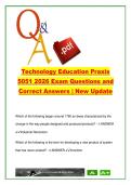 Technology Education Praxis 5051 2026 &ndash; 150&plus; Exam Questions & Correct Answers &ndash; Engineering Design&comma; Manufacturing & Systems Thinking