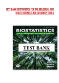 Biostatistics for the Biological and Health Sciences&comma; 3rd Edition by Marc & Mario Triola &mdash; Test Bank