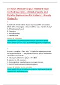 ATI Adult Medical-Surgical Test Bank Exam  Verified Questions&comma; Correct Answers&comma; and  Detailed Explanations for Students&vert;&vert;Already  Graded A&plus;