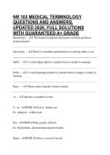 NR 103 MEDICAL TERMINOLOGY QUESTIONS AND ANSWERS&comma; UPDATED 2026&comma; FULL SOLUTIONS WITH GUARANTEED A&plus; GRADE