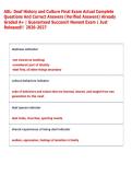 ASL&colon; Deaf History and Culture Final Exam Actual Complete  Questions And Correct Answers &lpar;Verified Answers&rpar; Already  Graded A&plus; &vert; Guaranteed Success&excl;&excl; Newest Exam &vert; Just  Released&excl;&excl;  2026-2027 