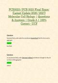 PCB3023 &sol; PCB 3023 Exam 1&comma; Exam 2&comma; Exam 3 & Final Exam &lpar;Latest 2026 &sol; 2027 Updates STUDY BUNDLE PACKAGE WITH SOLUTIONS&rpar; Molecular Cell Biology &vert; Questions and Answers &vert; Grade A &vert; 100&percnt; Correct &lpar;Verified Answers&rpar; - UCF
