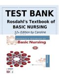 Test Bank for Rosdahl&rsquo;s Textbook of Basic Nursing&comma; 12th Edition by Caroline Rosdahl