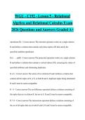 WGU - C192 - Lesson 5 - Relational Algebra and Relational Calculus Exam 2026 Questions and Answers Graded A&plus;