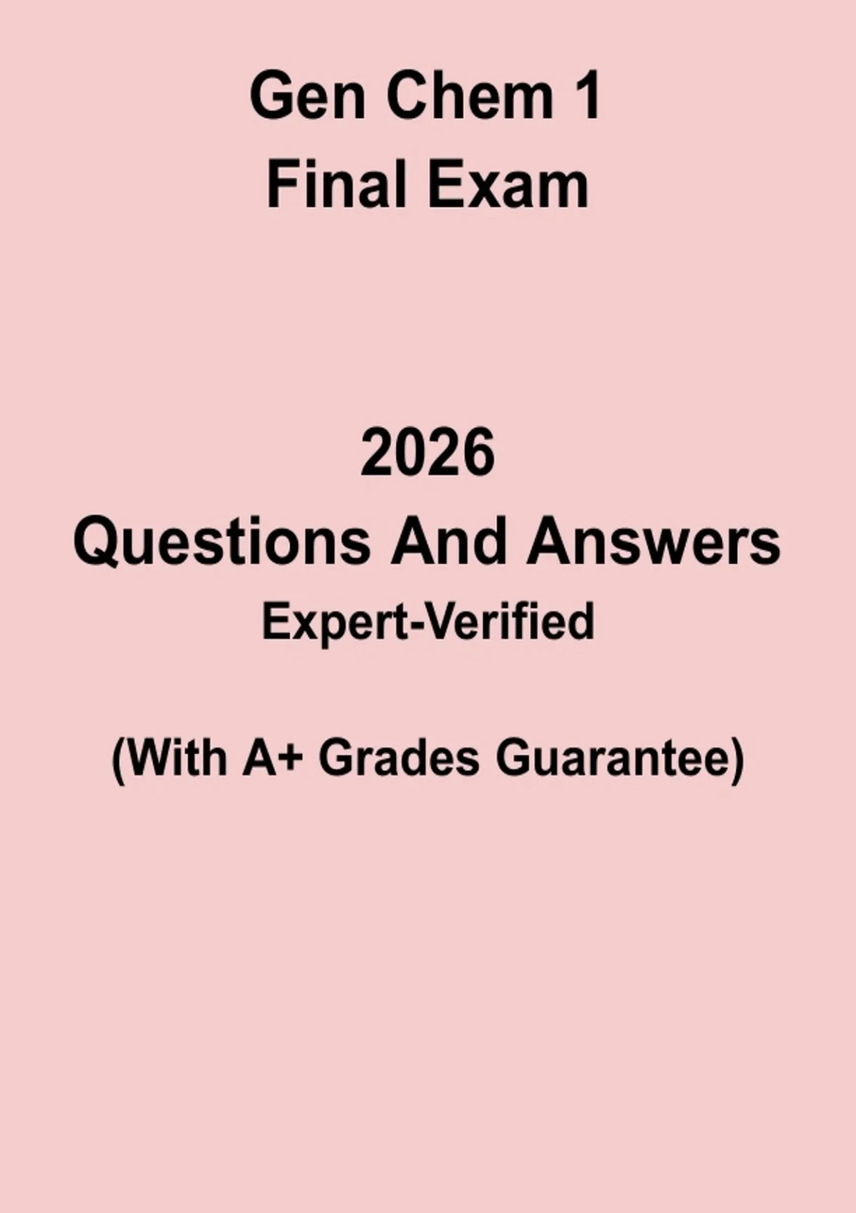 Gen Chem 1 Final Exam Study Guide PDF | Comprehensive Review & Practice ...