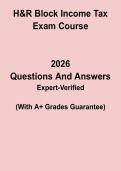 H&R Block Income Tax Exam Course Study Guide PDF &vert; Practice Questions & Comprehensive Final Review