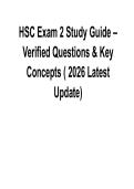HSC Exam 2 Study Guide Verified Questions and Key Concepts &vert; Complete Prep Latest 2026 Update