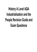 History A Level AQA Industrialisation and the People Revision Guide and Exam Questions &vert; Complete Study Guide Latest 2026 Update