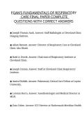 Egan&rsquo;s Fundamentals of Respiratory Care Final Paper &ndash; Complete Questions with Correct Answers &ndash; Comprehensive Exam Material
