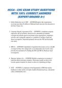 HCCA - CHC EXAM STUDY QUESTIONS  WITH 100&percnt; CORRECT ANSWERS  &lpar;EXPERT-GRADED A&plus;&rpar; 