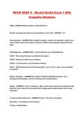MCCN SDAP X - Mental Health Exam 1 With Complete Solutions 