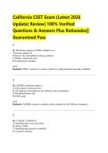 California CSST Exam &lpar;Latest 2026  Update&rpar; Review&vert; 100&percnt; Verified  Questions & Answers Plus Rationales&vert;&vert;  Guaranteed Pass 
