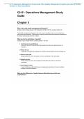 C215 Operations Management Study Guide Total Quality Management Insights &vert; Accurate & Verified  Answers to Pass Actual Exam