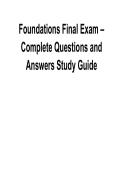 Foundations Final Exam Complete Questions and Answers Study Guide &vert; Exam Prep Latest 2026 Update