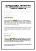 ASE A9 light Vehicle Diesel Engines Certification 2026 -EXPERT VERIFIED QUESTIONS &plus; ANSWERS - LATEST 2025&sol;2026 UPDATE&excl;&excl;&excl;&excl;&excl;