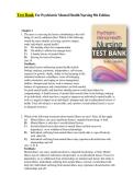 Test Bank for Psychiatric Mental Health Nursing&comma; 9th Edition by Patricia A&period; Videbeck &mdash; ISBN 9781975163502 &sol; 9781975163519 Complete