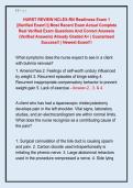  HURST REVIEW NCLEX-RN Readiness Exam 1  &vert;&vert;Verified Exam&excl;&excl;&vert;&vert; Most Recent Exam Actual Complete  Real Verified Exam Questions And Correct Answers  &lpar;Verified Answers&rpar; Already Graded A&plus; &vert; Guaranteed  Success&excl;&excl; &vert; Newest Exam&excl;&excl;&excl; 