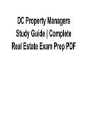 DC Property Managers Study Guide &vert; Complete Real Estate Exam Prep PDF Latest 2026 Update